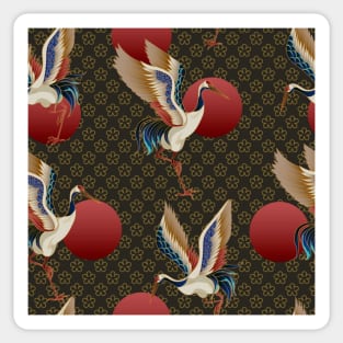 Crane bird pattern Sticker